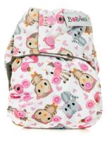 Novorodenecká AIO plienka patentky - Ružová zvieratká