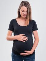 Tehotenské tričko krátky rukáv – Čierne