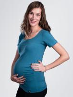 Tehotenské tričko krátky rukáv – Petrolejové