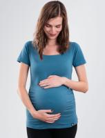 Tehotenské tričko krátky rukáv – Petrolejové