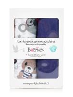 Bambusové zavinovacie plienky Duo Pack - Medvedík v tričku